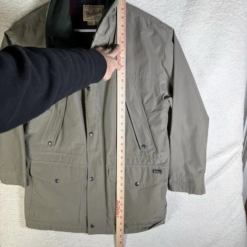 Vintage Woolrich Fieldstone Jacket Mens Medium Beige Wool Lined Field Coat READ
